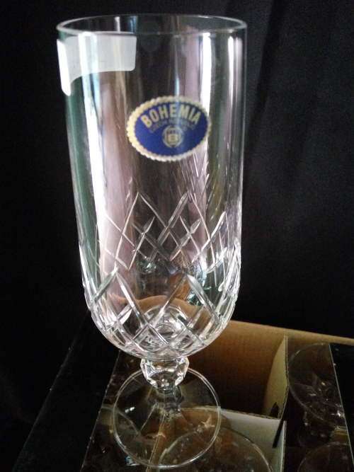 Bohemian Crystal Champagne Flutes